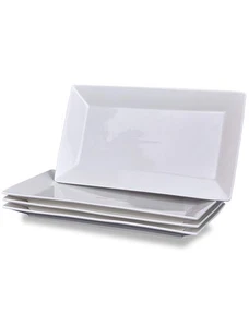 4 Serving Platters - Classic White Plate - Serving Trays For Parties - Microw... - Picture 1 of 2