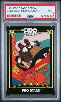 3309 Michael Jordan Bo Jackson Wayne Gretzky 1991 Pro Stars 谷物 PSA 9 — 第 1/3 张图片