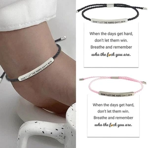 DON'T LET THE HARD DAYS WIN Motivierendes Handgeknüpftes Armband Geschenke - Picture 1 of 33