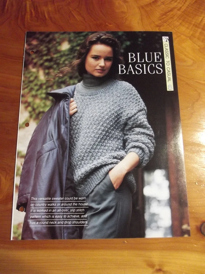 KNITTING PATTERN BLUE BASICS CLASSIC TO CASUAL CREATIVE NEEDLES *GREAT* - Image 1 of 1