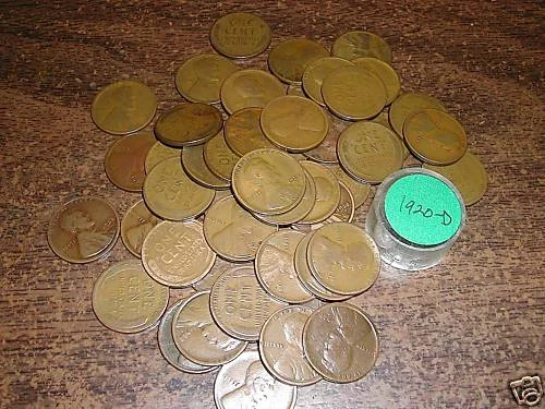 1920-D LINCOLN WHEAT CENT ROLL, 50 coins - Image 1 of 1