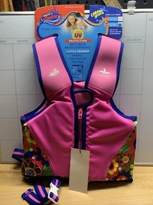 Swim Training Aid   Cabana Sports Great, Little Trainer Vest, Pink/Blue/flowers - Picture 1 of 3