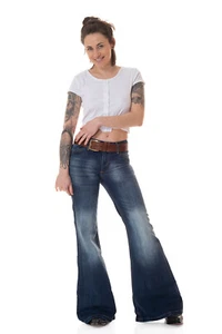Comycom Damen Jeans Schlaghose STAR BURN - Bild 1 von 10