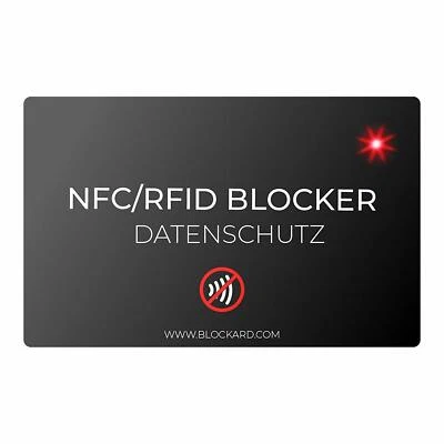 BLOCKARD NFC Blocker Karte mit LED - 100% Schutz vor unerlaubtem Auslesen Kreditkarte