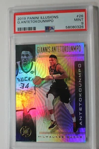 Giannis Antetokounmpo 2019 #26 Panini Illusions Estilo Holo PSA 9 como nuevo 26 - Imagen 1 de 2