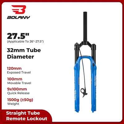 MTB Bicycle Air Fork 26/27.5/29Inch 120mm Travel Air Oil Suspension QR Bike Fork - Image 1 of 4