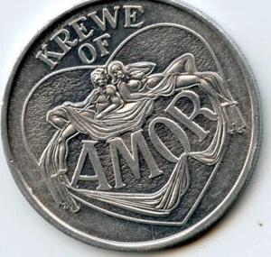 Mardi Gras Doubloon Krewe of Amor 1973 aluminio - Imagen 1 de 2