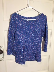 Anthropologie Postmark gepunktetes T-Shirt blau rot und weiß - Bild 1 von 4