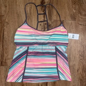 Adidas Performance Womens Bandeaukini Tankiki Swim Top Size XL Multicolor NWT - Picture 1 of 9