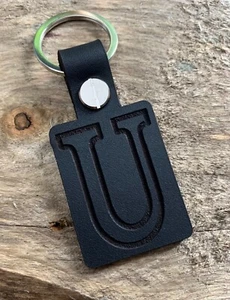 Schlüsselanhänger U Buchstabe Initiale Name Alphabet Leder Schlüsselanhänger Geschenk schwarz - Bild 1 von 2