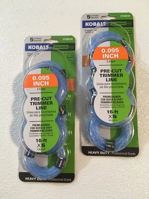 Two (2) packs ~ Kobalt / Greenworks Pro ~ .095” Pre-Cut Trimmer Line￼ ~ #1438129 - Image 1 of 4