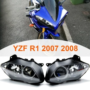 L & R Headlight Head Light Lamp ABS Assembly for Yamaha YZF R1 2007-2008 YZF-R1 - Picture 1 of 12