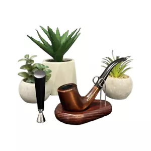 Tabacco da fumo forma classica Sherlock Holmes pipa di legno con manomissione e scaffale - Foto 1 di 5