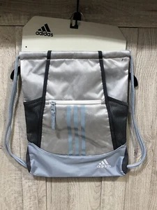 Adidas Alliance II Sackpack Drawstring Athletic Sports Bag NEW Stone Wash Blue - Picture 1 of 5