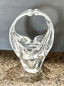 Jarrón de cesta de vidrio grueso transparente con asas abiertas tazón de caramelo/nuez artículo de regalo decorativo - Imagen 1 de 12