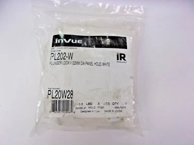 InVue PL202-W Plunger Lock II White PL20W28 (22mm Dia Panel Hole) - Image 1 of 3