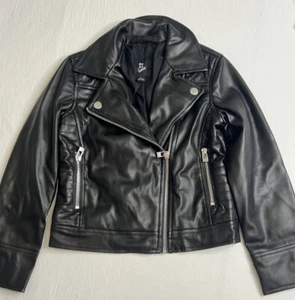 Art Class Black Faux Leather Jacket Lined Biker Style Girl's Size XS - Picture 1 of 8