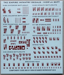 Tau Empire Infantry Decals Transfer Sheet - Picture 1 of 2