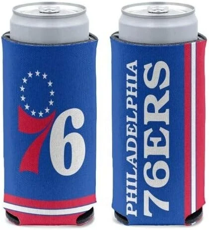 Philadelphia 76ers Slim Can Koozie Holder Collapsible 2 Sides Free Shipping! - Image 1 of 1