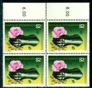 Austria 1974 Environmental protection,Steel hand with rose,Mi.1469,MNH x4 - Picture 1 of 1