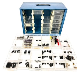 Vintage Akro-Mils 24 Drawer Metal Organizer Storage Cabinet with Electronics - Picture 1 of 16