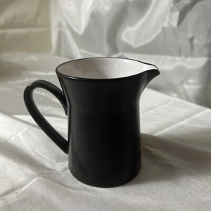 VTG Mid Century Mikasa Studio Kraft 4-1/8" Matte Black Milk Jug Creamer - Picture 1 of 7