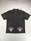Iron Horse Shirt Mens XL Large Black Snap Button Embroidered Tribal Motorcycle