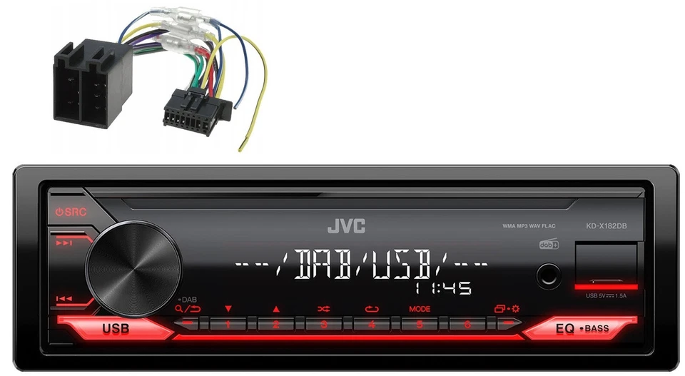 JVC KD-X182DB Autoradio mit MP3 USB AUX MaX Power 4 x50W DAB / DAB+ - Bild 1 von 4