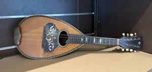 Vintage Antique 8 String Mandolin Bowl Back Burl / Floral Inlay - Picture 1 of 16