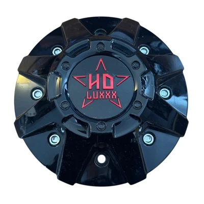 Tapacubos central de rueda HD Luxxx negro brillante y rojo LHD14 perno en 20" P/N: 1812L218 Foto 1 de 4