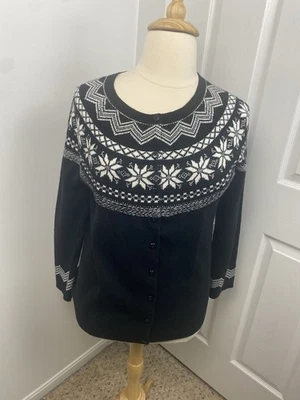 Suéter Talbots 1X Fair Isle Abotonado Silencioso Lujo Dinero Antiguo Preppy Foto 1 de 4