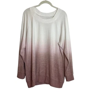 Torrid Super Soft Plush Sweater XL Pink Ombre Gradient Long Sleeve Pullover - Picture 1 of 6