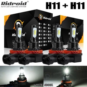 Super Bright 4x Combo H9 H11 LED Headlight High Low Beam Bulbs 6000K White Kit - Picture 1 of 23