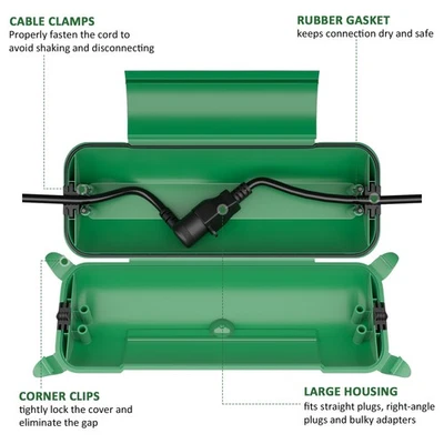 RESTMO Outdoor IP44 Waterproof Connection Box, Plug Cover, Outlet Cover, Green - Image 1 of 4