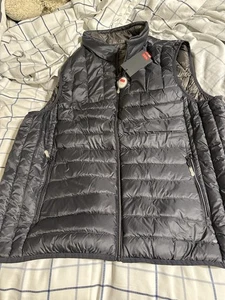 RARE NWT TUMI Pax Men’s Gray Packable Down Puffer Vest (&Pillow) Size 2XLarge - Picture 1 of 4