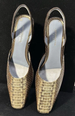 Zapatos de cuero estilo piel de serpiente Liz Claiborne con honda trasera. "Tacón 2"" 6 Med #813" Foto 1 de 4