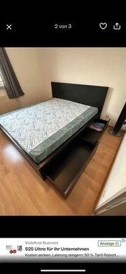 IKEA Malm bed white 140*200cm incl. slatted frame with matress & topper - Bild 1 von 4