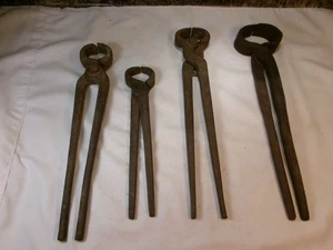 Konvolut 4 antike Vintage Pferdezange Hufschmied Hufpfleger Schmied Werkzeug - Bild 1 von 4