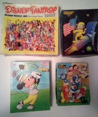 Лот из 4 головоломок Disney Fantasy, Donald Duck, Looney Tunes, Mickey Mouse - Изображение 1 из 4