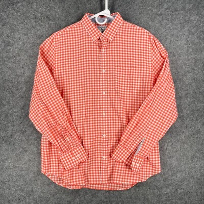Bonobos Men's XL Salmon White Check Plaid Button Down Shirt 100% Cotton - Image 1 of 4
