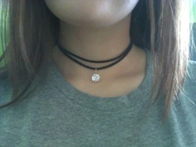 Collana collarino choker brillante zircone luce regalo minimal - Immagine 1 di 4