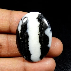 Natural White Black Buffalo Cabochon Oval Shape Turquoise Gemstone 50 Cts #10154 - Picture 1 of 6