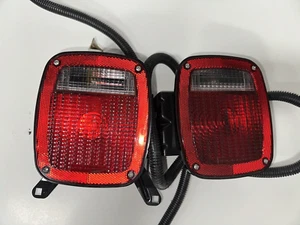 GMC 85523128 85523133 Truck-Lite 07932 07935 Tail Lights Set w/ Bracket & Cables - Picture 1 of 11