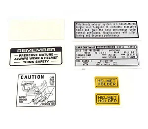 Warning Caution and Service Label Decal Set - 1971 1972 1973 Honda CB500K CB500 - Picture 1 of 1