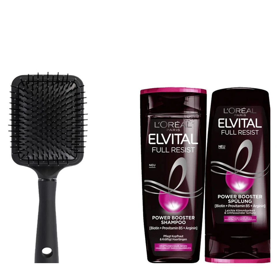 3tlg. Loreal Elvital Full Resist Power Booster Shampoo & Spülung + Haarbürste - Bild 1 von 1