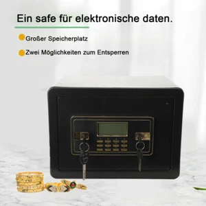 Möbeltresor Safe Tresor mit digital Tastatur & Schlüssel Alarmsystem Feuerfest - Bild 1 von 12