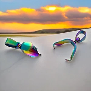 5 pcs Rainbow Pendant Holder Bails Ice Pick Pinch Bail Loop Bead Findings 19mm - Picture 1 of 3