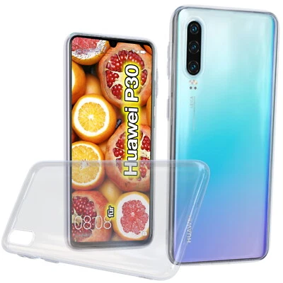 EGEDI Schutz Hülle für Huawei P30 Silikon Case Transparent Handyhülle TPU Bumper Case