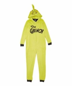 Dr. Seuss Women's The Grinch Hooded Pajama Union Suit Lounge Christmas XL NWT - Picture 1 of 4