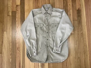 Vintage 1950s Twist Twill Wests Sanforized Work Shirt Army Twill 50s Size Medium - Picture 1 of 13